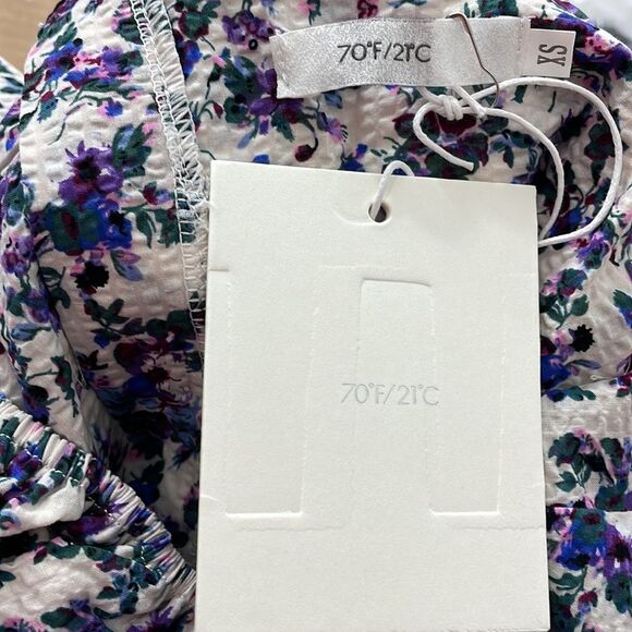 70/21 Off-Shoulder Floral Print Puff Sleeve Crop Top Size XS NEW - Picture 5 of 9